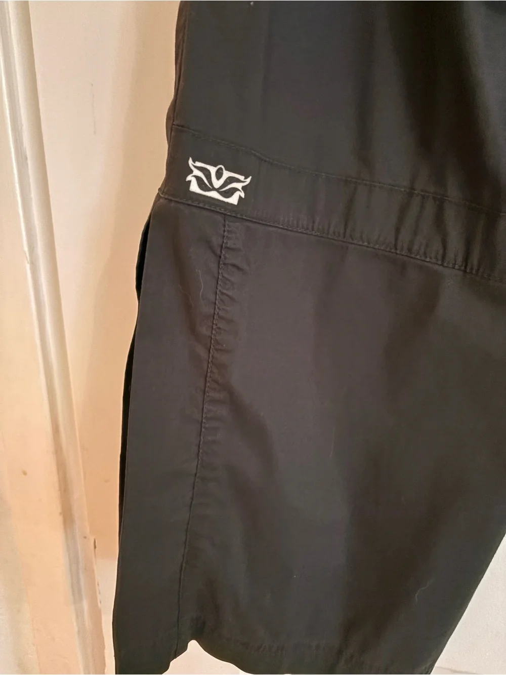 Be Present discontinued Black pants with Pink Embroidered Lotus